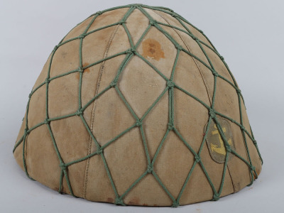 WW2 Imperial Japanese Naval Landing Forces (Marines) Combat Helmet with Cover and Camouflage Net - 3