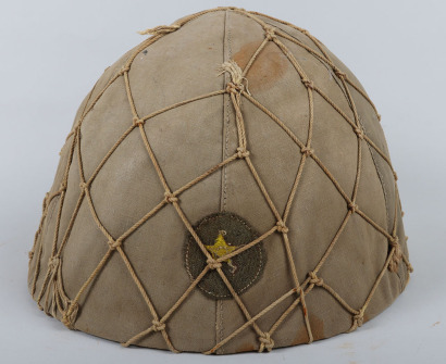 WW2 Imperial Japanese Army Combat Helmet with Cover and Camouflaged Net