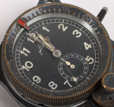 WW2 German Luftwaffe Aircraft Cockpit Clock by Junghans - 4