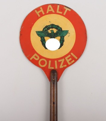 Rare WW2 German Polizei &lsquo;HALT&lsquo; Traffic Control Sign - 3