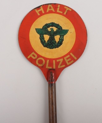 Rare WW2 German Polizei &lsquo;HALT&lsquo; Traffic Control Sign - 5
