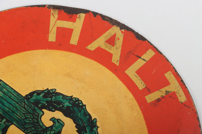 Rare WW2 German Polizei &lsquo;HALT&lsquo; Traffic Control Sign - 8