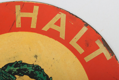 Rare WW2 German Polizei &lsquo;HALT&lsquo; Traffic Control Sign - 11