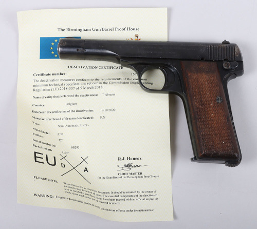 Deactivated WW2 German Issued FN Model 1922 Semi-Automatic Pistol