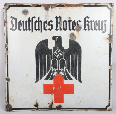 WW2 German Red Cross Association Building Enamel Sign - 2