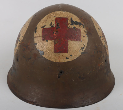 Scarce Japanese Steel Helmet Used by a Medic in Indo China War