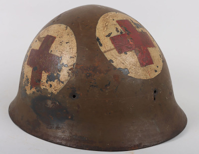 Scarce Japanese Steel Helmet Used by a Medic in Indo China War - 3