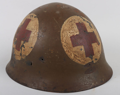 Scarce Japanese Steel Helmet Used by a Medic in Indo China War - 7