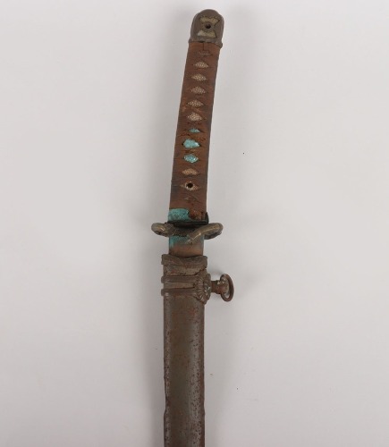 WW2 Battlefield Pickup Battle Damaged Japanese Officers Sword Katana