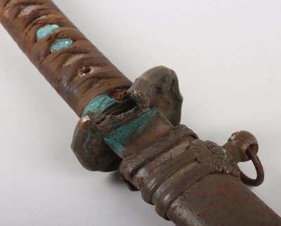 WW2 Battlefield Pickup Battle Damaged Japanese Officers Sword Katana - 10