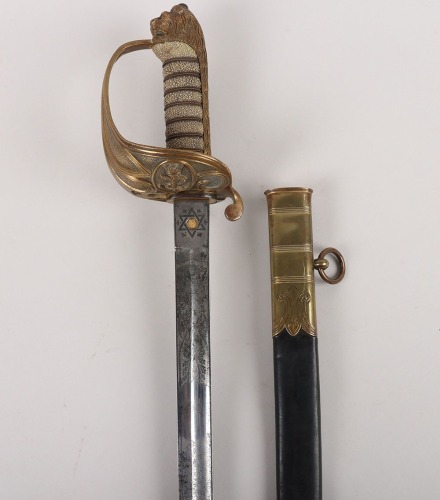 Late Victorian Naval Officers Sword by Henry Wilkinson Pall Mall London
