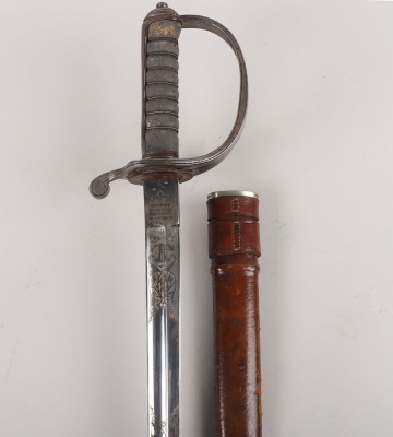 Royal Artillery Officers Pre-WW1 Sword by Henry Wilkinson Pall Mall London No. 36495 - 2