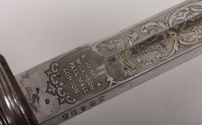 Royal Artillery Officers Pre-WW1 Sword by Henry Wilkinson Pall Mall London No. 36495 - 12