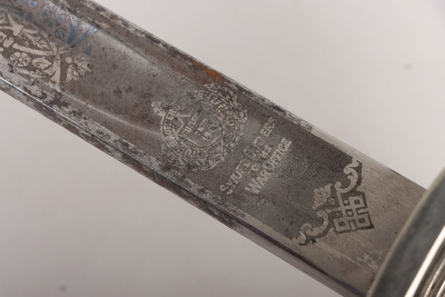 Presentation British George V 1897 Pattern Officers Sword of the 3rd Battalion West Kent Volunteer Force - 15