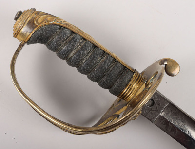 1845 Pattern British Infantry Officers Sword Attributed to Major Charles Edward Gore-Brown 2nd Volunteer Battalion Hampshire Regiment - 3