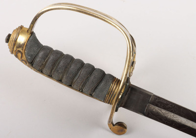 1845 Pattern British Infantry Officers Sword Attributed to Major Charles Edward Gore-Brown 2nd Volunteer Battalion Hampshire Regiment - 4