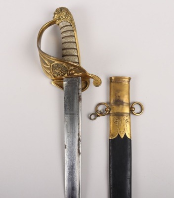 Georgian 1827 Pattern Royal Naval Officers Sword by Prosser, Maker to the King and Royal Family