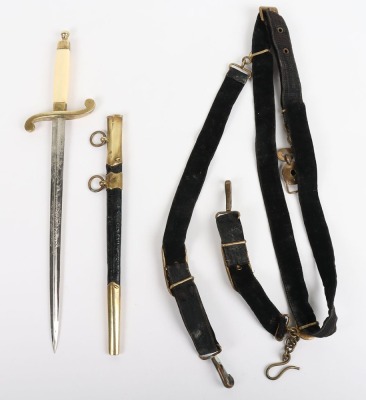 Imperial Russian Tsar Nicholas II Naval Officers Dirk with Hanging Straps and Belt - 2