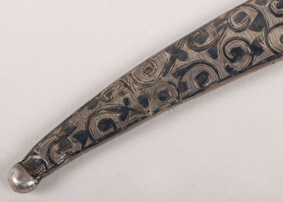 Imperial Russian Hallmarked Silver Niello Miniature Kindjal c.1900 - 3