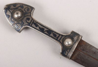 Imperial Russian Hallmarked Silver Niello Miniature Kindjal c.1900 - 5