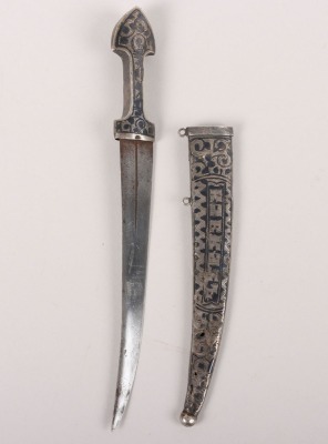 Imperial Russian Hallmarked Silver Niello Miniature Kindjal c.1900 - 11