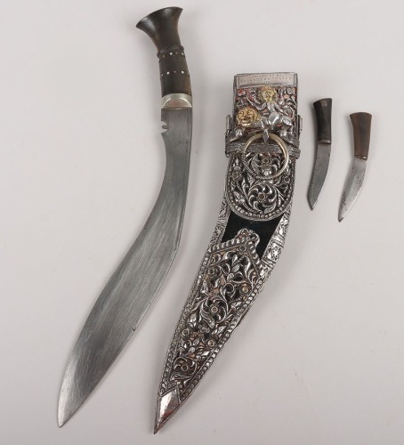 Good Silver Mounted Presentation Kukri of the Royal Gurkha Rifles Field Force, 1941