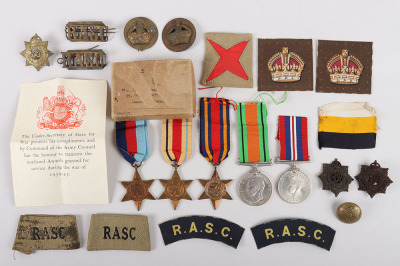 WW2 British Royal Army Service Corps Burma Campaign Medal and Insignia Group