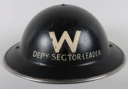 WW2 British Home Front Deputy Sector Leader Wardens Steel Helmet