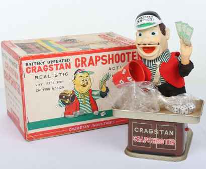 Boxed Cragstan Japan battery operated Crapshooter novelty toy,