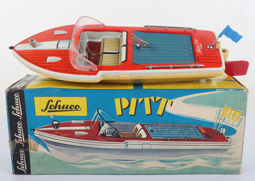 Schuco Tinplate/Plastic 3006 Clockwork PITT Speedboat