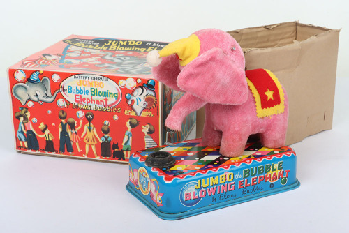 Three Yonezawa (Japan) Battery Operated Jumbo the Bubble blowing Elephant