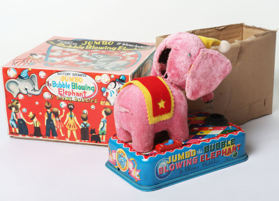 Three Yonezawa (Japan) Battery Operated Jumbo the Bubble blowing Elephant - 3