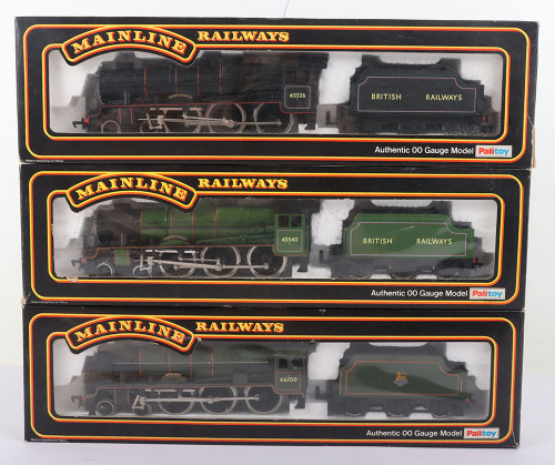 Three boxed Mainline 00 gauge 4-6-0 locomotives and tenders,