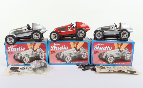 Three Boxed Schuco Studio Tinplate Mercedes Grand Prix 1936 Racing Cars