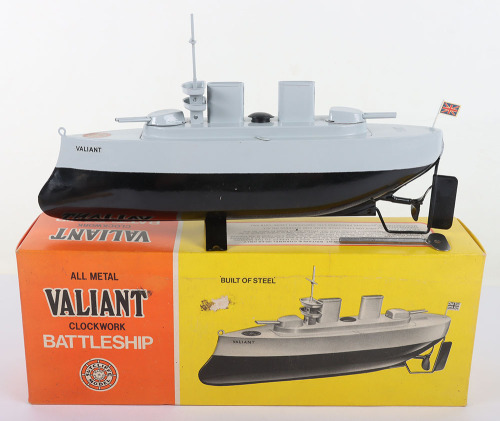 Sutcliffe Model Valiant Clockwork Tinplate Battleship