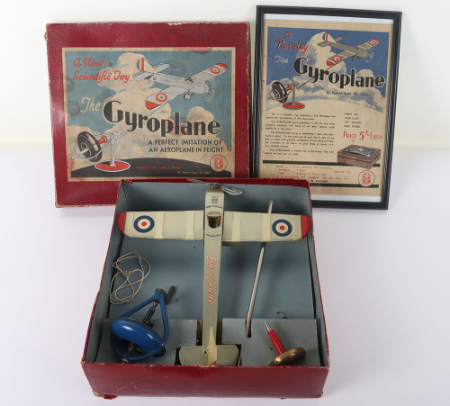 Boxed Wells O London tinplate flying Gyroplane, 1930s