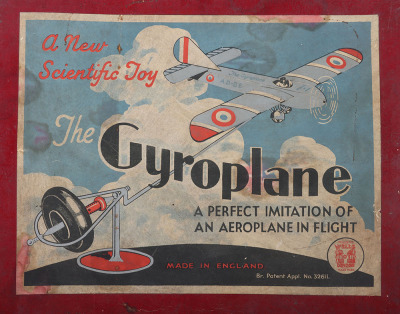 Boxed Wells O London tinplate flying Gyroplane, 1930s - 3