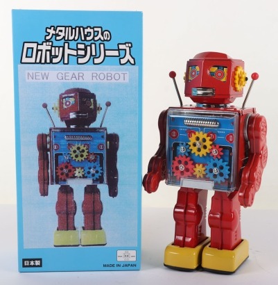 New Gear Robot Battery-Operated, produced by Metal House Japan