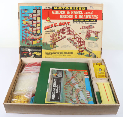 Boxed Chad Valley Motorized Girder & Panel and Bridge & Roadway Building set No.8,