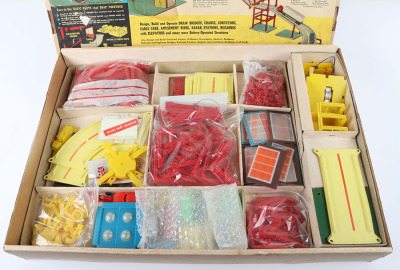 Boxed Chad Valley Motorized Girder & Panel and Bridge & Roadway Building set No.8, - 5