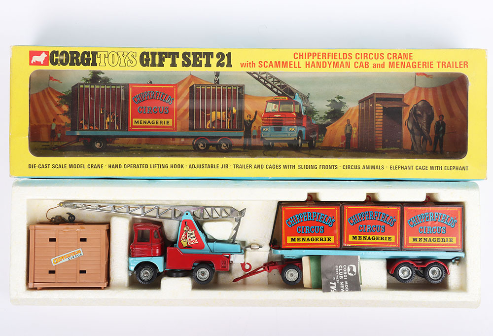 Scarce Corgi Toys Gift Set 21 Chipperfield's Circus Crane with