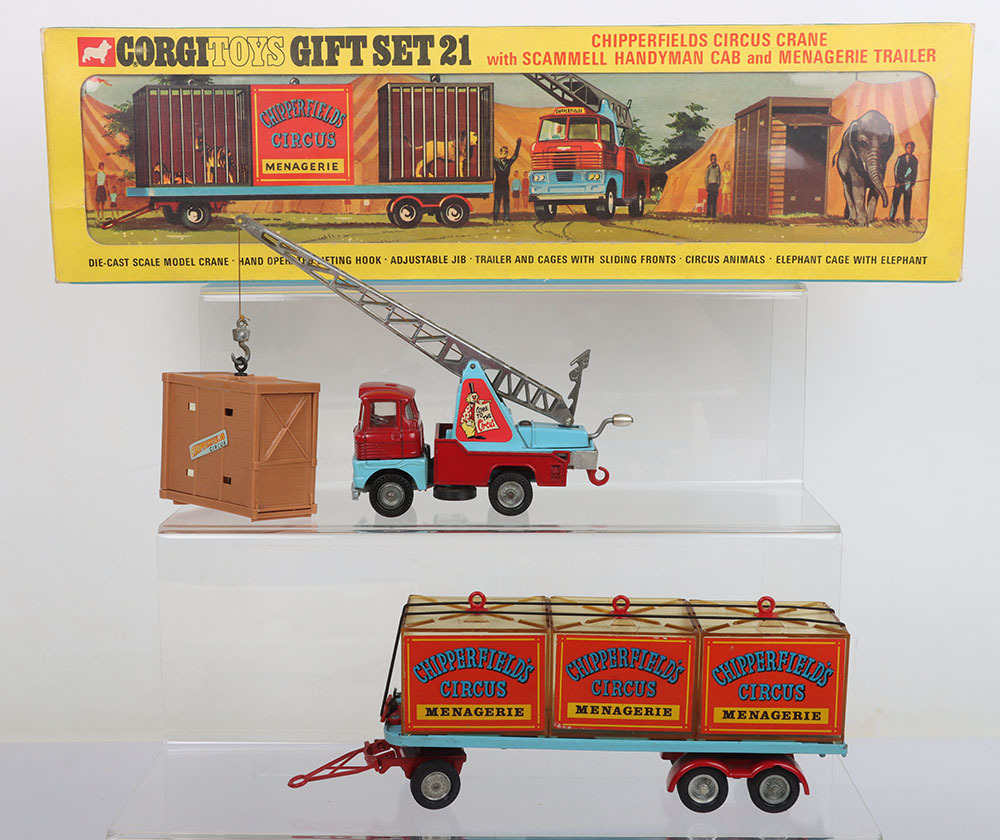 Scarce Corgi Toys Gift Set 21 Chipperfield's Circus Crane with