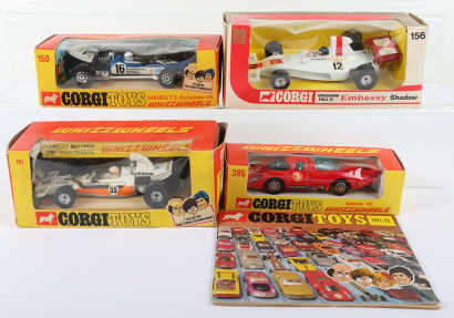 Four Corgi Toys Racing Cars