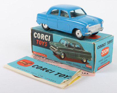 Corgi Toys 200M Mechanical Ford Consul Saloon, bright blue body