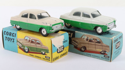 Two Boxed Corgi Toys Ford Consul Saloons