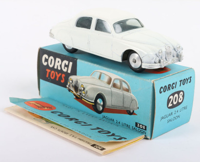 Corgi Toys 208 Jaguar 2.4 Litre Saloon, white body