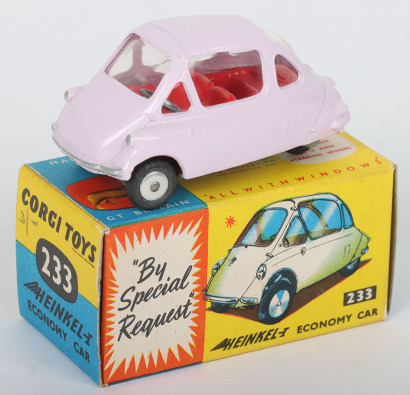 Corgi Toys 233 Heinkel Economy Car, pink body