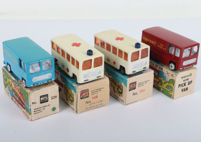 Four Maxwell Toys India Ambulance Car and Pick Up Van