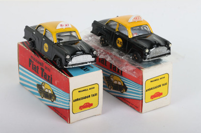 Two Maxwell Toys India Ambassador Cabs