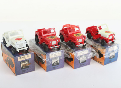 Four Maxwell Toys India Jeep Models